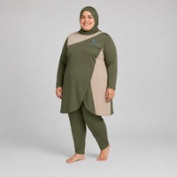 Ensemble Burkini Modeste au Design Moderne pour la Plage – Structure Flexible, Extensible, Coupe Classique, Respirant, Séchage Rapide