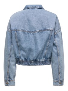 Best Stylish Women Denim Jacket with Turn Fur Collar Sleeves Faded Color Ripped Style Cotton-<b>Padded</b> Knitted Women Jeans Jacket - Product Image 2