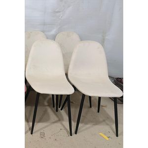 Set di 4 Sedie da Pranzo Moderne con Seduta Imbottita in Velluto e Gambe in Metallo Nero a Forma di Cucchiaio - Product Image 2