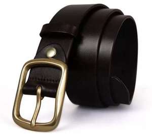 Cinturón de Cuero Genuino para Hombre, Venta al Por Mayor, Cinturón Clásico Casual de Vestir, Logotipo Personalizado OEM, Hecho en Pakistán - Product Image 6