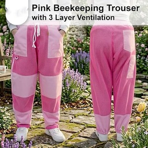 Pantalon de combinaison d'apiculture respirant en polyester de haute qualité avec fermeture éclair, coupe ample, manches blanches anti-piqûres et coutures surjetées - Product Image 1