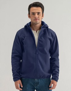Veste polaire bleu marine pour homme, fermeture éclair intégrale, coupe décontractée, coupe-vent chaud, imperméable, vêtement d'hiver, coupe régulière, couleur unie, coque en polyester - Product Image 1