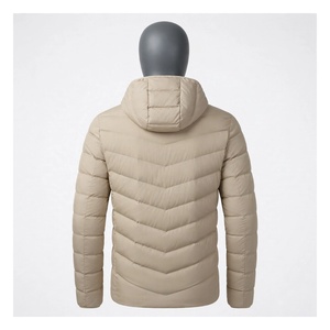 Veste d'hiver chaude pour homme, légère, à capuche, zippée, coupe-vent, en duvet, style décontracté - Product Image 2
