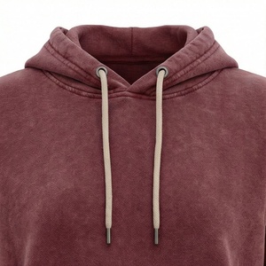 Sudadera con capucha personalizada de algodón puro, estilo streetwear, lavado ácido, efecto desgastado por el sol, antipilling, transpirable, para mujer. - Product Image 4