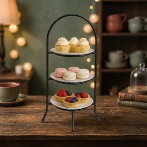 Soporte de Pastel de Tres Niveles, Exhibidor de Postres Metálico de Varias Capas, Reutilizable, Solo Lavar a Mano - Product Image 3