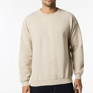 Sudadera de lana de gran tamaño Unisex de alta calidad para hombre, ropa de calle recortada con hombros caídos y patrón sólido para invierno - Product Image 1