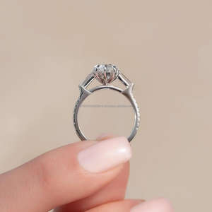 Anillo de Compromiso de Oro de 14K con Certificado IGI para Mujer, Diamante Cultivado en Laboratorio CVD VVS DEF en Todas las Formas, Chapado en Rodio para Fiestas - Product Image 2