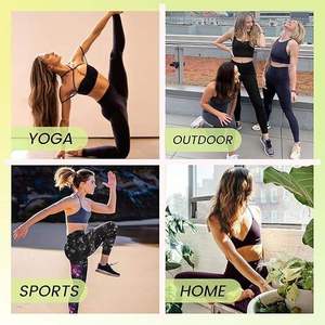 Leggings de yoga personnalisés pour femmes, taille haute, respirants, en nylon/spandex, avec appliques et emplacements pour logo personnalisé, pour l'entraînement en salle de sport - Product Image 4