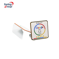 Expositor de mesa personalizado de acrílico y PVC con NFC de 13.56Mhz para código de reseñas de Google y tarjetas de menú impresas para restaurantes