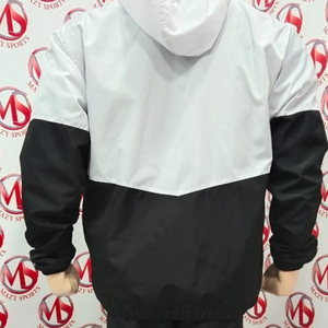 Men's Color Block <b>Mock</b> <b>Neck</b> Zip Up Hoodie & Pants Windbreaker Sets Boy's Casual Flexible Drawstring Loose Nylon Tracksuits OEM - Product Image 5
