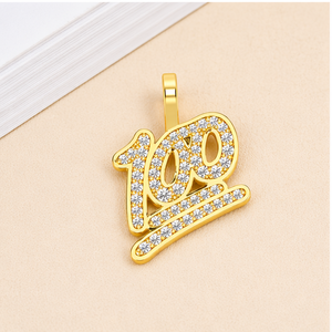 Personalized Custom 10K <b>Solid</b> <b>Gold</b> Lucky Number Date Memorial Moissanite Minimalist Trendy Unisex <b>Pendants</b> Necklace Charms Gift - Product Image 3