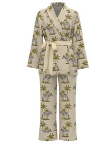 Conjunto de Bata y Camisón con Estampado Floral para Mujer, Manga Larga, Dos Piezas, Ropa de Dormir de Algodón y Fibra de Bambú, Suave y Cómoda para Primavera - Product Image 4