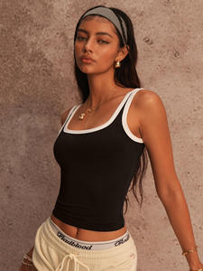 Women's Breathable Sleeveless Tank <b>Tops</b> Custom <b>Cropped</b> Gym Wear for Active Sports Casual Yoga <b>Top</b> Loose Fit Seamless Feature - Product Image 1