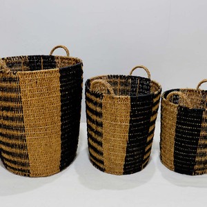 Cesta de Almacenamiento Grande de Seagrass Tejida a Mano con Asas, Diseño Circular Ecológico para Ropa - Product Image 2