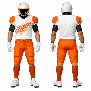 Ensemble de maillots de football américain personnalisés pour hommes, manches courtes, taille plus, polyester, élasthanne, respirant, uniforme d'équipe avec nom d'équipe personnalisé - Product Image 1