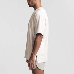 Short Sleeve <b>Men's</b> Formal O-Neck Loose Fit 100% Cotton 220g Knitted Fabric Front Logo Sports T-<b>shirt</b> Training Basketball - Product Image 4