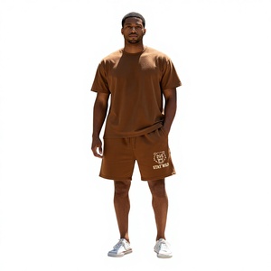 Men's Brown Polyester Canvas Shorts Front Embroidered Bear Logo Stay Wild <b>Elastic</b> Waist Casual Mid Quick Dry Breathable - Product Image 5