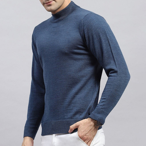 T-shirt pull col montant en coton 100 % côtelé respirant et écologique pour homme, coupe oversize, vente en gros - Product Image 5