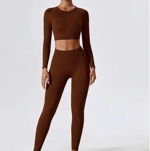 Ensemble de yoga en gros, tenue de sport extensible 2 pièces, combinaison de fitness longue, tendance, performance, séchage rapide, ensembles de yoga écologiques - Product Image 2