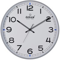 Jam Dinding Kuarsa Bulat SONAM Analog Senyap Desain Minimalis Plastik untuk Ruang Tamu Kamar Tidur Ruang Makan Kantor Perusahaan