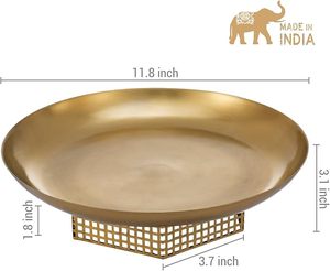 Bol de service en laiton classique moderne pour la cuisine, la salle à manger et comme centre de table décoratif, marque privée - Product Image 4