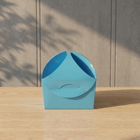 Boîte cadeau créative en plastique bleu ciel avec oreilles de lapin, emballage de bonbons pour anniversaire d'enfants, boîte pliable pour collations, boîte extérieure pour friandises