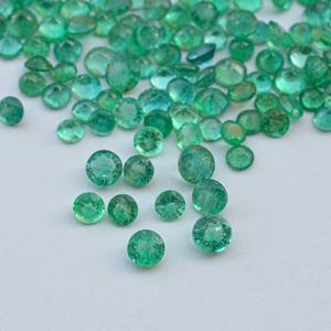 Émeraude zambienne naturelle de 4 mm à 8 mm, taille ronde brillante, pierre précieuse en gros, bonne couleur, pierre précieuse émeraude, bijoux provenant du fournisseur - Product Image 3