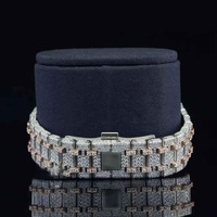 Montre de luxe en moissanite haut de gamme très demandée, montre hip-hop entièrement sertie de diamants, bijoux de poignet disponibles à la vente