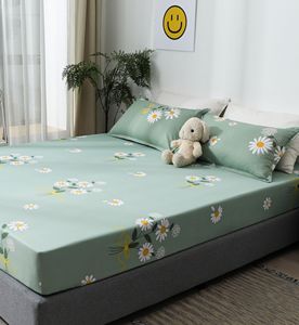 Sábana Plana Estampada de Algodón 300 Hilos, Transpirable, para Todas las Estaciones, Estilo Clásico para Adultos, Diseño de Margaritas Verdes, para Uso Doméstico - Product Image 5