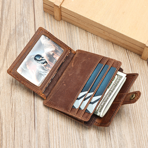 Unisex Premium Cow Hide <b>Leather</b> Bifold <b>Wallet</b> Slim Design Multiple <b>Card</b> Slots Brown Fashion Style Eco-Friendly Open Closure - Product Image 6
