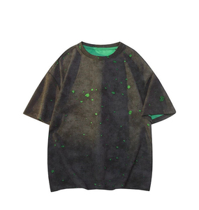 Ensemble deux pièces d'été pour homme : T-shirt à manches courtes déchiré et short, style tendance, teint sur mesure - Product Image 4