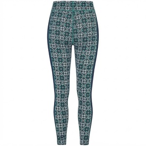 High Waist Geometric Print Formal Winter Leggings Full Length Stretch Seamless Velour Knitted Spandex/Nylon Sporty Women's - Product Image 2
