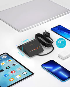 6-Port PD20W+15W Fast Charging Laptop & Mobile Phone Charger with Retractable <b>Cable</b> Special Shape Bracket Fireproof Material - Product Image 2