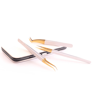 3 Pieces Magnetic <b>Case</b> For Eyelash Extension Tweezer Easy <b>Fan</b> Making Soft Easy Grip Fiber Tip Stainless Steel Eyelash Tweezers - Product Image 2