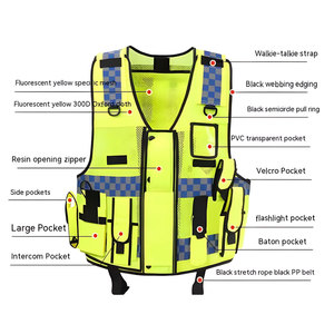 Gilet de sécurité réfléchissant haute visibilité pour hommes, gilet de travail en maille respirante avec poches, col en V, vêtements d'extérieur décontractés - Product Image 2