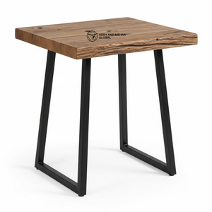 Taburete de Madera Industrial Moderno con Cajón y Base Metálica, Taburete de Almacenamiento Contemporáneo de Lujo para Dormitorio y Almacén - Product Image 1