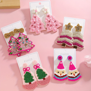 Nouvelles Perles de Riz Artisanales Roses Élégantes avec Strass et Imitation Perle pour Arbre de Noël, Vente en Gros pour Femmes - Product Image 2
