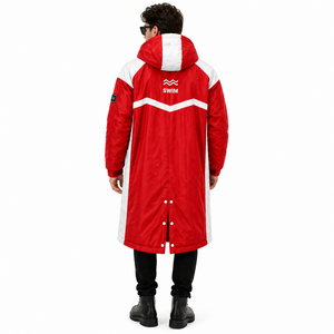 Outdoor Performance Swim Parka Custom Logo Windproof Waterproof Fleece Lined <b>Changing</b> <b>Coat</b> for Swimmers Teams and Coaches - Product Image 5