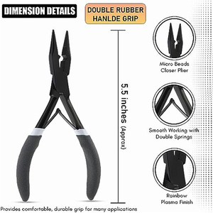 Ouvre-perles professionnel pour extensions capillaires, pince de 5,5 pouces en acier inoxydable poli argenté, à prix raisonnable - Product Image 4