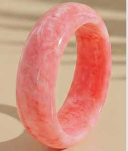 Pink Acrylic Resin Fashion Round Brilliant Cut <b>Bangle</b> <b>Bracelet</b> for Women Gift Jewelry - Product Image 3
