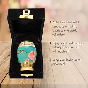 Antique Brass <b>Keepsake</b> Funeral Cremation Urn <b>Memorial</b> Ash Container Featuring Decorative Finish And Secure Top Design - Product Image 3
