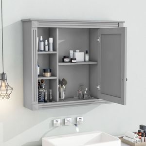 Moderno Armadietto da Bagno a Parete 35 X 28 con Specchio, Elegante Mobiletto Portamedicinali con Specchio - Product Image 3