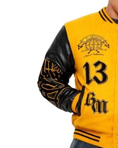 Customizable American Baseball Uniform for Men Winter <b>Fleece</b>-<b>Lined</b> Varsity <b>Jacket</b> with Embroidered Zipper Button Printed Logo - Product Image 5