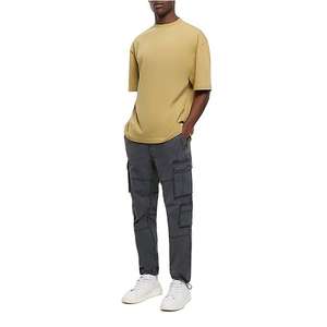 เสื้อยืดผู้ชาย OMMIZ แบบโอเวอร์ไซส์ ระบายอากาศได้ดี แห้งเร็ว ผ้าแคนวาส โพลีเอสเตอร์/คอตตอน  ออกแบบลายเปล่าได้ตามต้องการ - Product Image 4