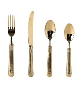 Royal <b>Gold</b> Brass Cutlery Set With Enamel Handle Premium Flatware Dining Utensil Collection Luxury <b>Table</b> Setting For Hotel - Product Image 6
