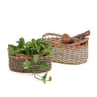 Panier de rangement en rotin tressé en jonc de mer Panda, écologique, panier à linge en osier animalier, vêtements, plantes, usage quotidien, chambre d'enfant, jouet pour bébé, enfants