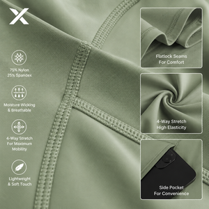 Conjunto Deportivo de Compresión para Mujer X Sports City, Pantalones Cortos Deportivos de Cintura Alta con Control de Abdomen, Color Sólido, Sin Costuras, Elástico en Cuatro Direcciones, Secado Rápido - Product Image 4