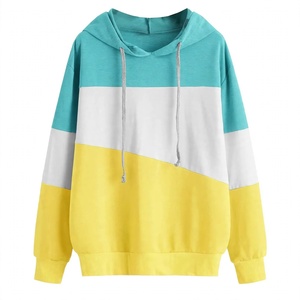 Sudadera con capucha de bloques de color, informal, de manga larga, estilo urbano personalizado, de forro polar grueso, unisex, con rayas diagonales - Product Image 1