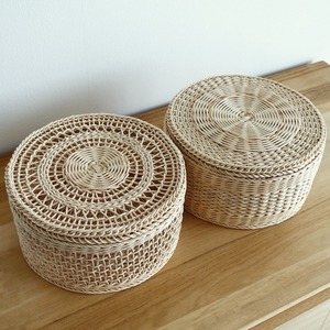 Rattan box handmade natural boxes <b>cheap</b> price jewelry storage <b>basket</b> container with lid for sale - Product Image 2