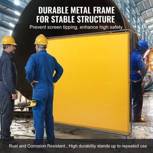 Professionale 6 'X 8' schermo per tenda industriale per saldatura industriale rotella girevole 4 in vinile resistente alla fiamma (2 forniture per saldatura - Product Image 5